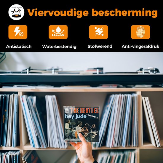 Pinguïn Records Singles Buitenhoezen voor 7 inch Vinyl - 100 stuks - VinylCare Essential ShieldSleeve - Hoes geschikt voor 7" Vinyl en 45 Toeren Singletjes - Beschermhoezen voor Singletjes - Buitenhoezen - Transparant - Polyethyleen - 100 Micron — afbeelding 4