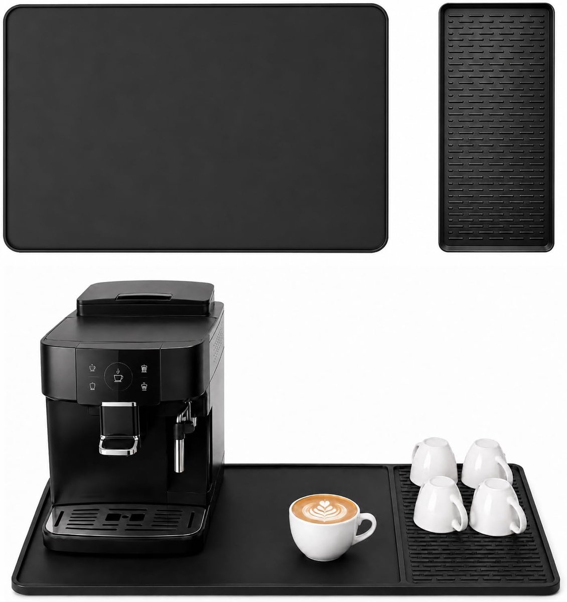 Siliconen koffiemachine mat, siliconen mat onder koffiemachines, niet-stick gestreepte drainagemat, voor aanrecht - ShopVlot