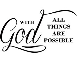 INCAUCA with God All Things are Possible Religious Vinyl Wall Stickers, Vinyl Wall Stickers, Christian Faith Word - ShopVlot