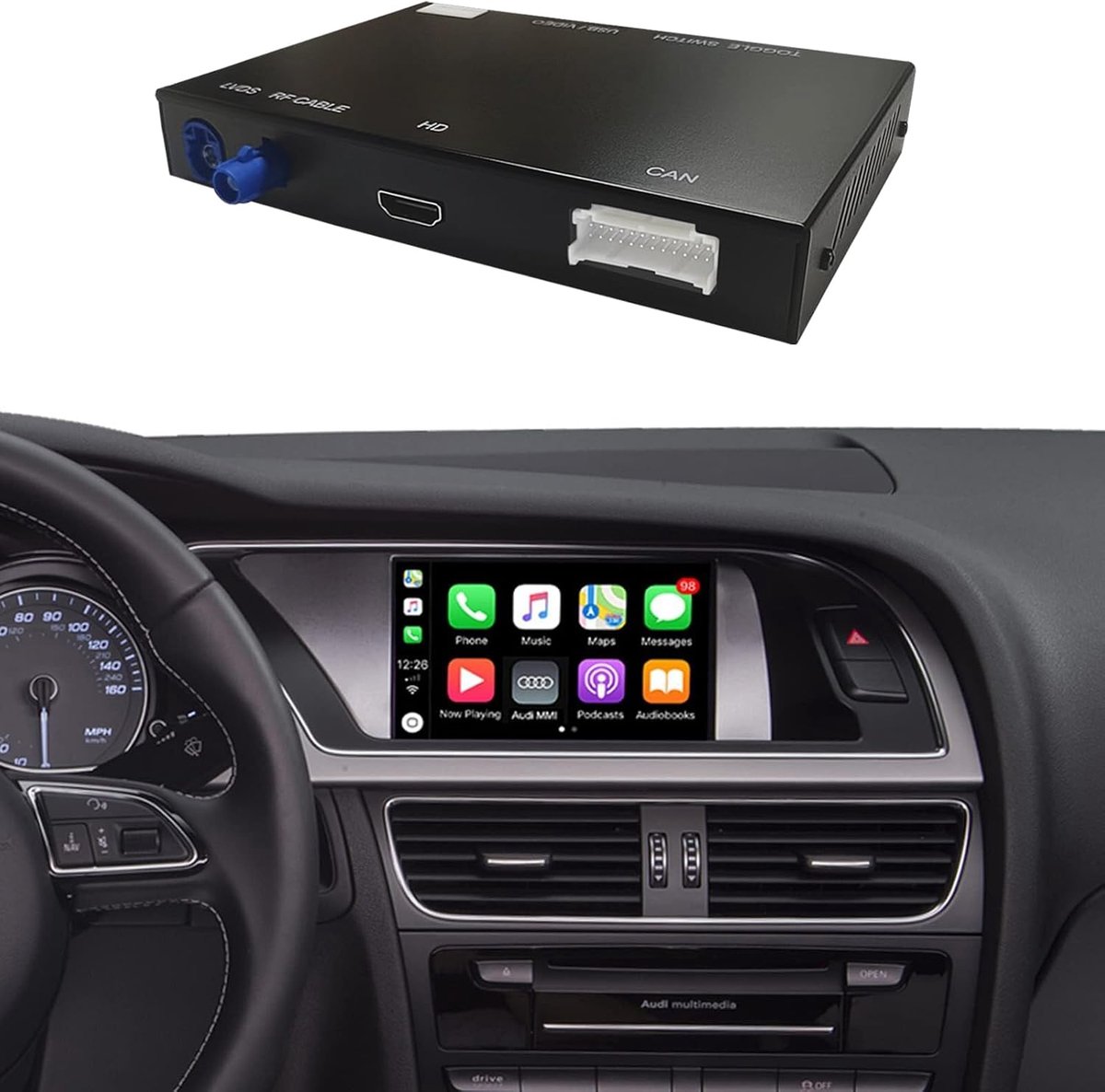 Wireless CarPlay Android Car Retrofit Kit for 2009-2017 Audi A4 A5 Q5 S4 S5 with 3GMMI, Carplay Module Receiver Box - ShopVlot