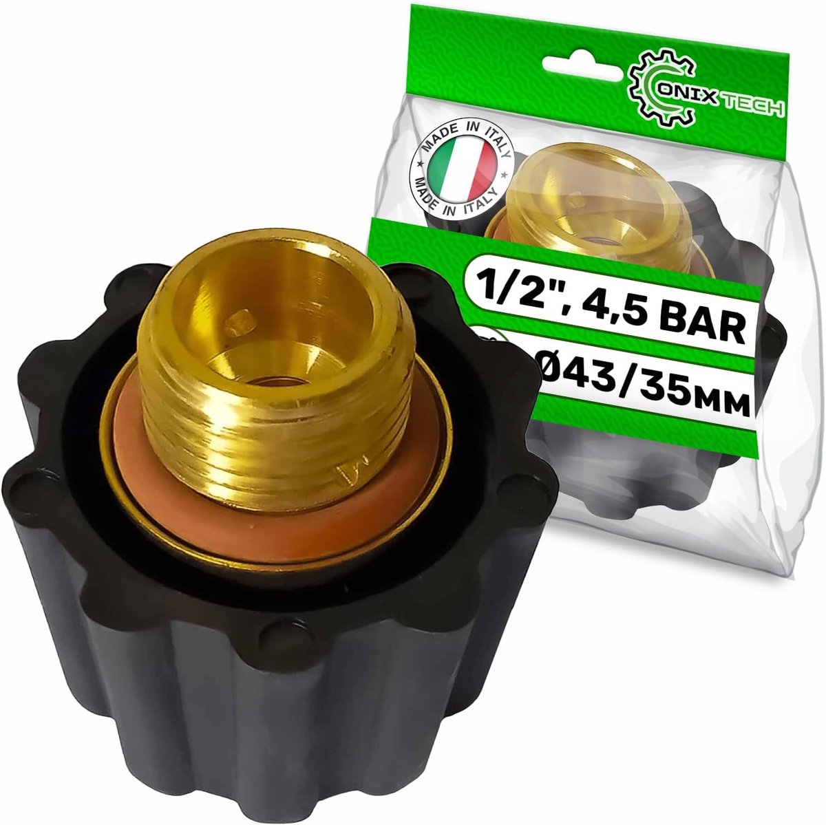 ONIX TECH Valve cover for Polti Vaporella or Polti Vaporeta 1/2 inch (1,27 cm) – setting 4,5 bar – complete with seal - ShopVlot