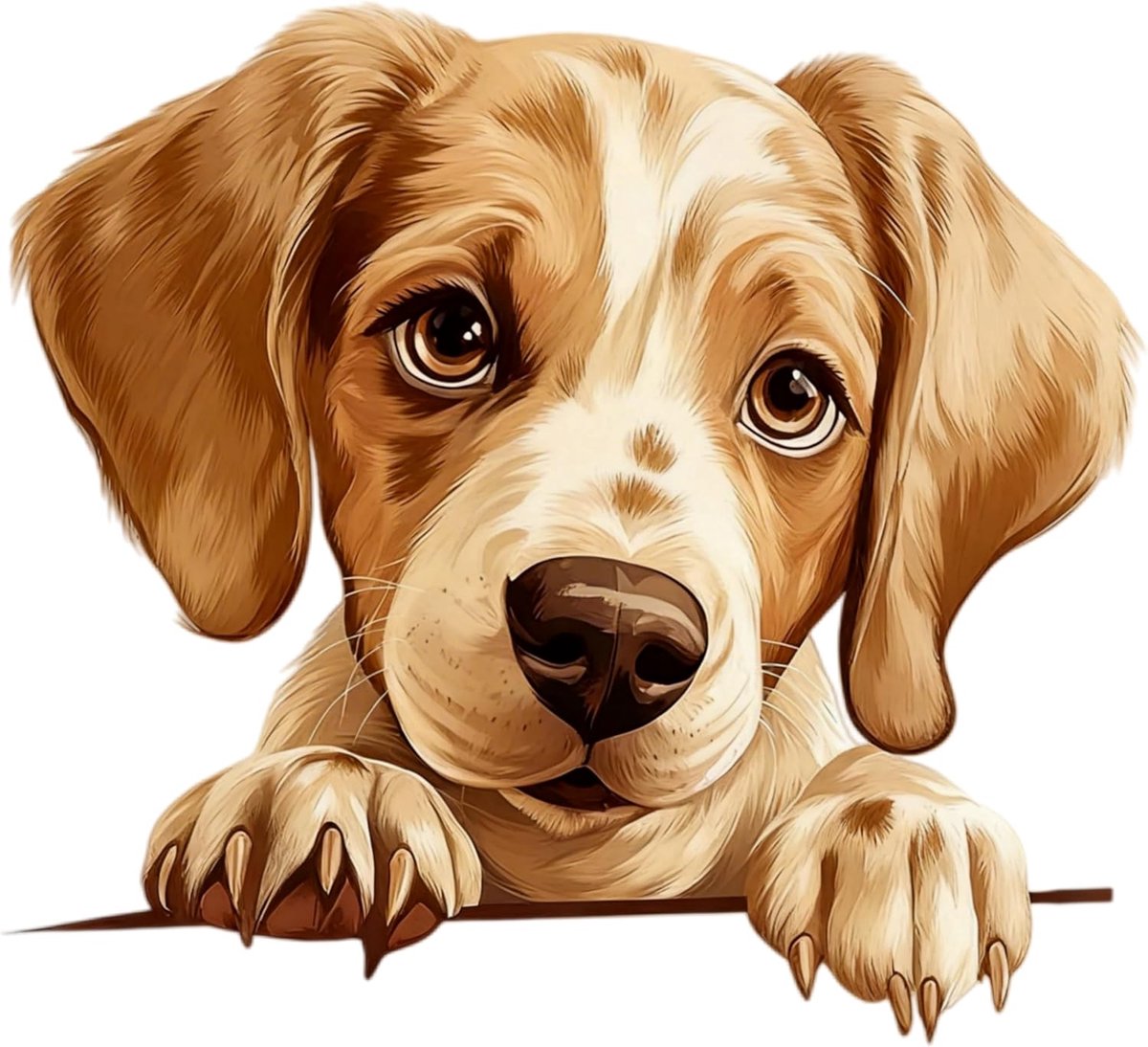 Peek-a-Boo Puppy 5,5 inch vinyl autostickers - duurzame waterdichte glanzende autostickers, bumperstickers, stickers - ShopVlot