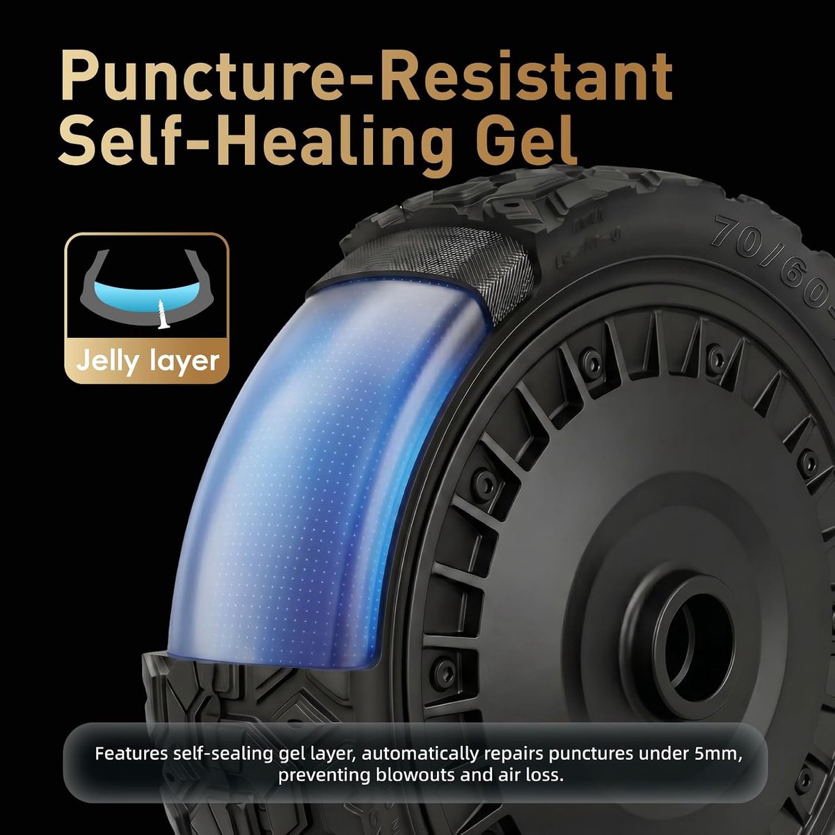 70/60-7.5 Self Repairing Tubelless Tyres for Ninebot ZT3/ZT3 Pro Electric Scooter Replacement Tyre 11 Inch Cross - ShopVlot