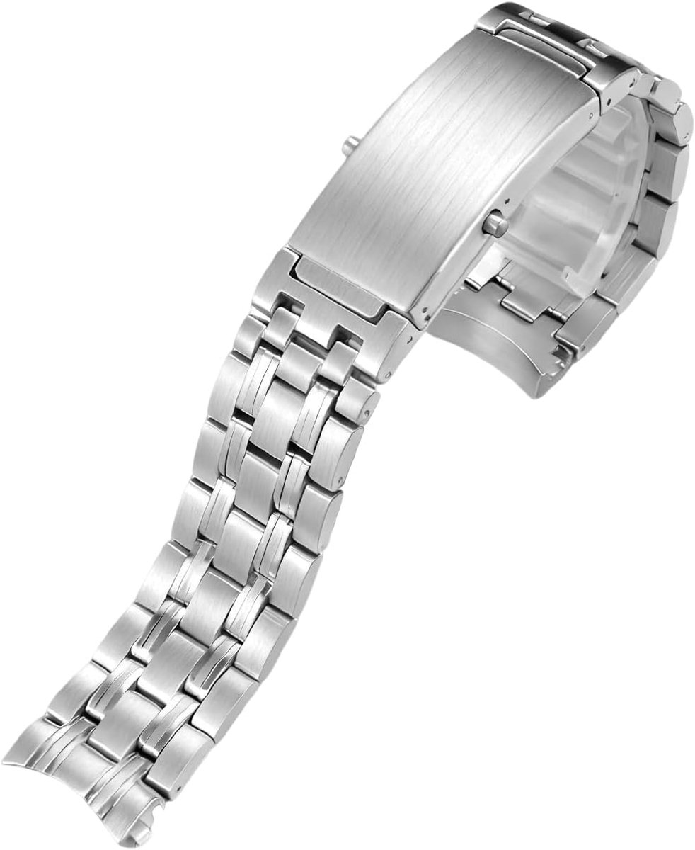 Watch Straps Replacement for Omega Seamaster300 Speedmaster DE VILLE Stainless Steel Watch Band (Silver, Non-Baht - ShopVlot