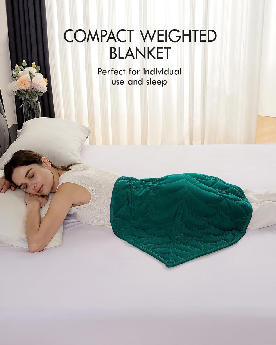 Thijox - Kleine verzwaarde deken 2,3 kg, 58x74 cm, luxe kristalfluweel, donkergroen, ontspanning voor bank en kantoor, wasbaar en comfortabel