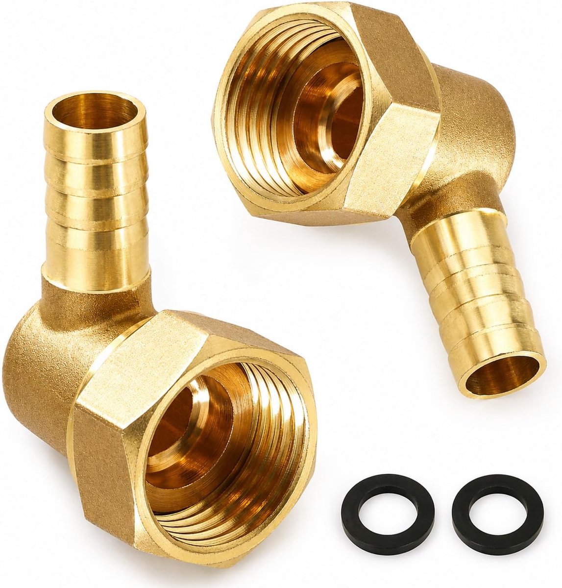 QZKJQDD 2 stuks 10 mm messing slangtuit slang weerhaak fittingen, 1/2 inch slangnippel connector messing, G1/2 - ShopVlot