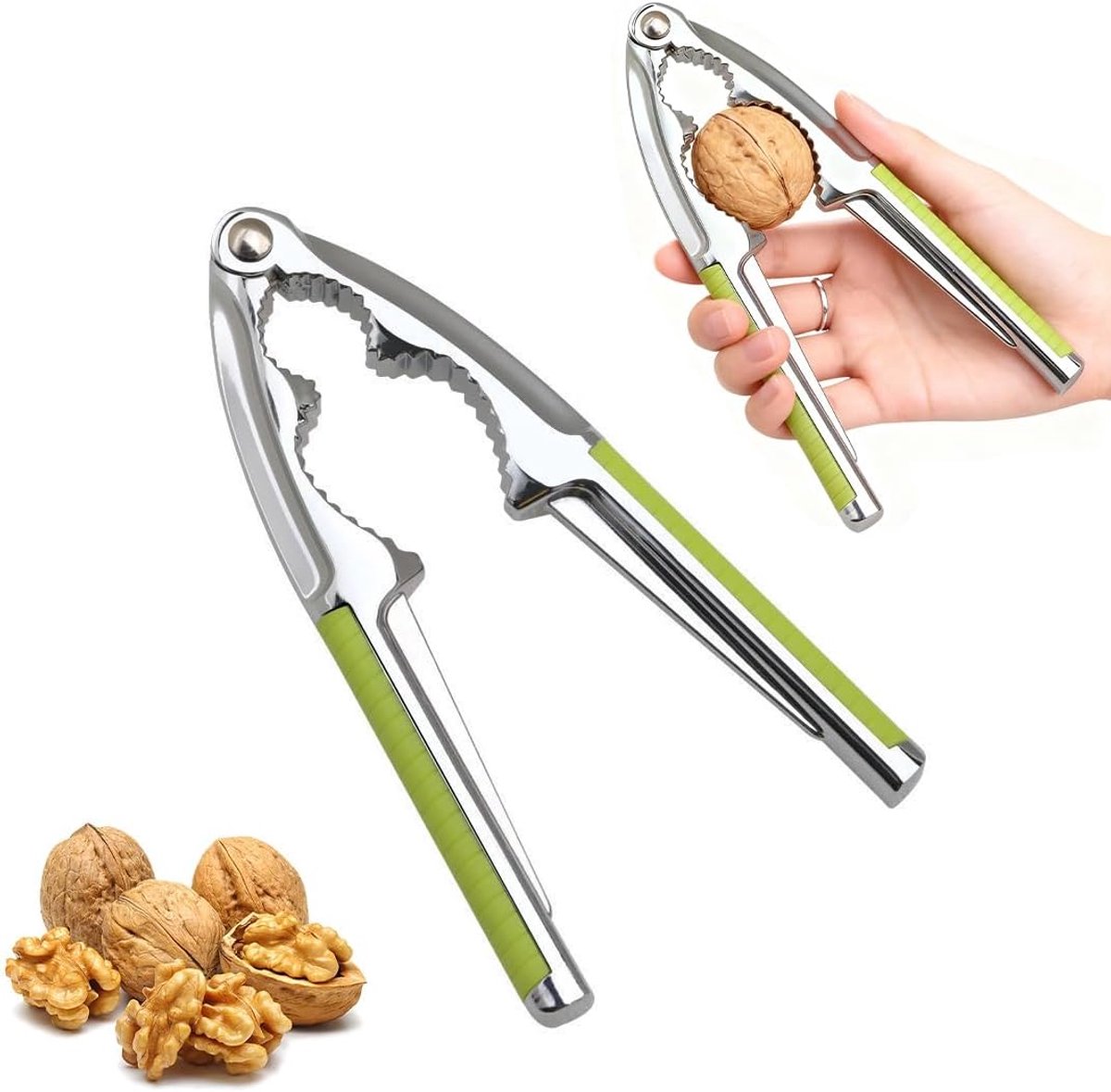 Zinc Alloy Nutcracker for Nuts and Hazelnuts, Robust Nutcracker with Non-Slip Handle and Serrated Head, Easy to - ShopVlot