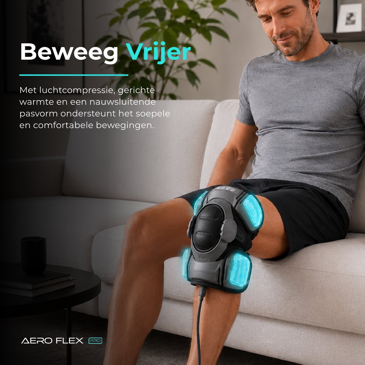 Knie Massage Apparaat - Warmte Therapie, 4D Compressie & - afbeelding 2