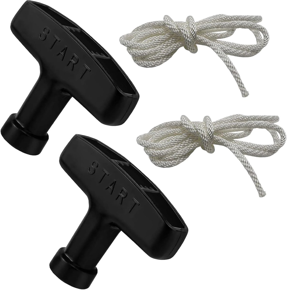 Pack of 2 Recoil Starter Handle, Launch Handle, Recoil Starter Pull Handle with 1.2 m Pull for Lawn Mower, Chainsaw - ShopVlot