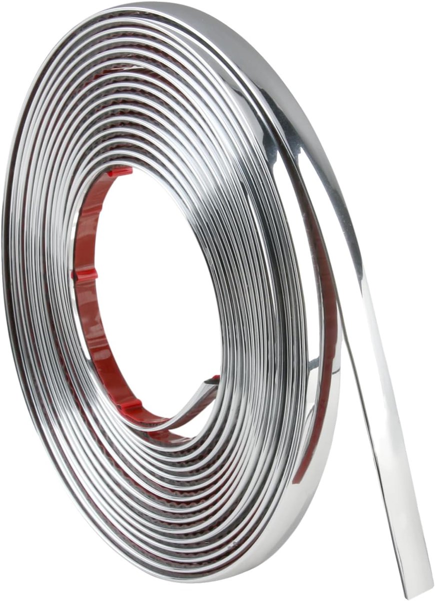 5m x 8mm Muur het Vormen Versiering Zilveren Randen Zelfklevende Afgietselstrook - ShopVlot