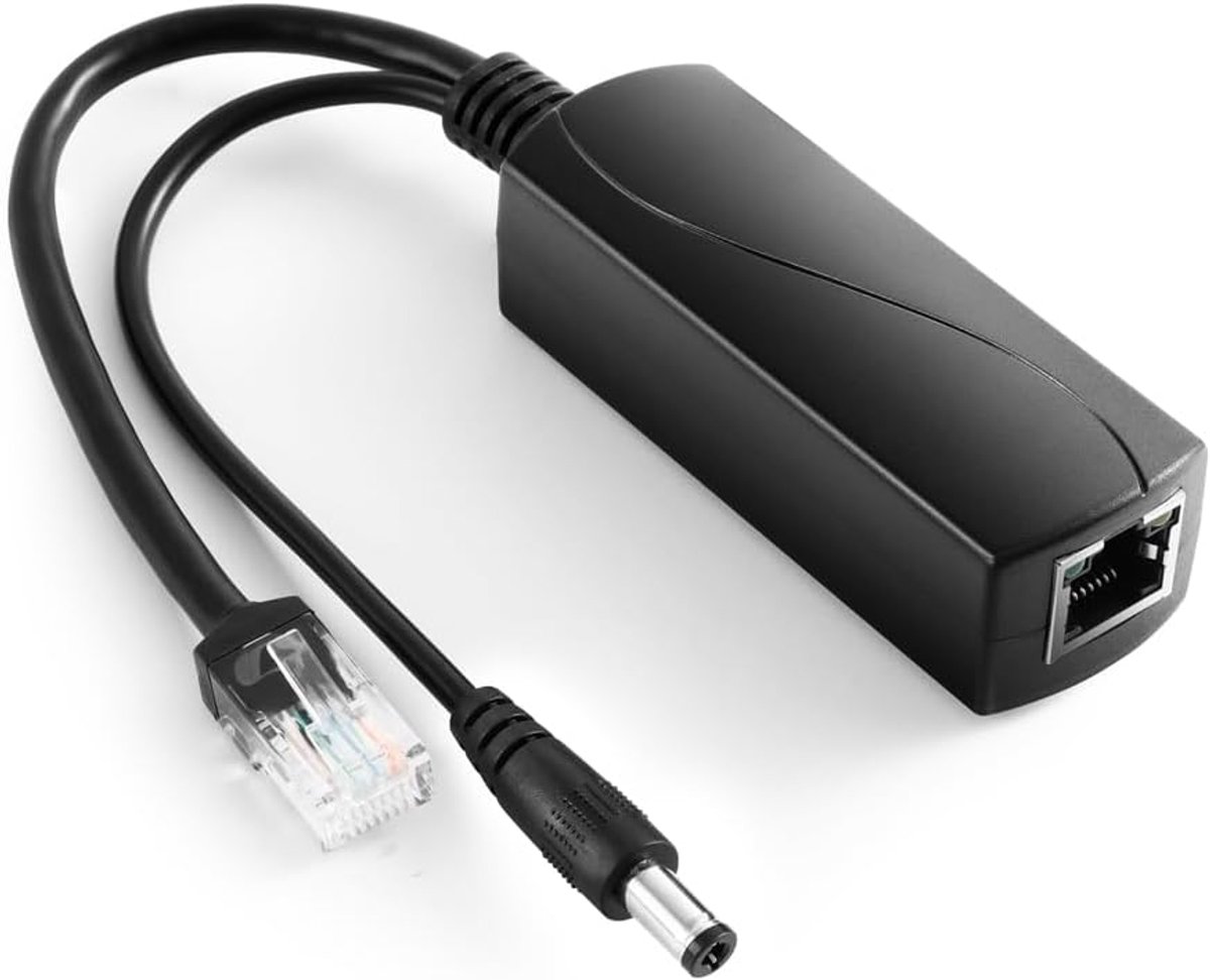 2.5G PoE Splitter Gigabit 36W 12V/3A, DC 5.5 * 2.5mm Plug PoE naar DC 12V/3A Uitgang, 2.5Gbps Ethernet voldoet aan - ShopVlot