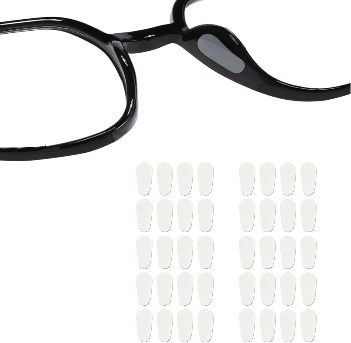 Eyeglasses Nose Pads 20 Pairs Silicone Glass Nose Pads Clear Nose Pads for Glasses, Non-Slip Self-Adhesive Nose Pads - ShopVlot