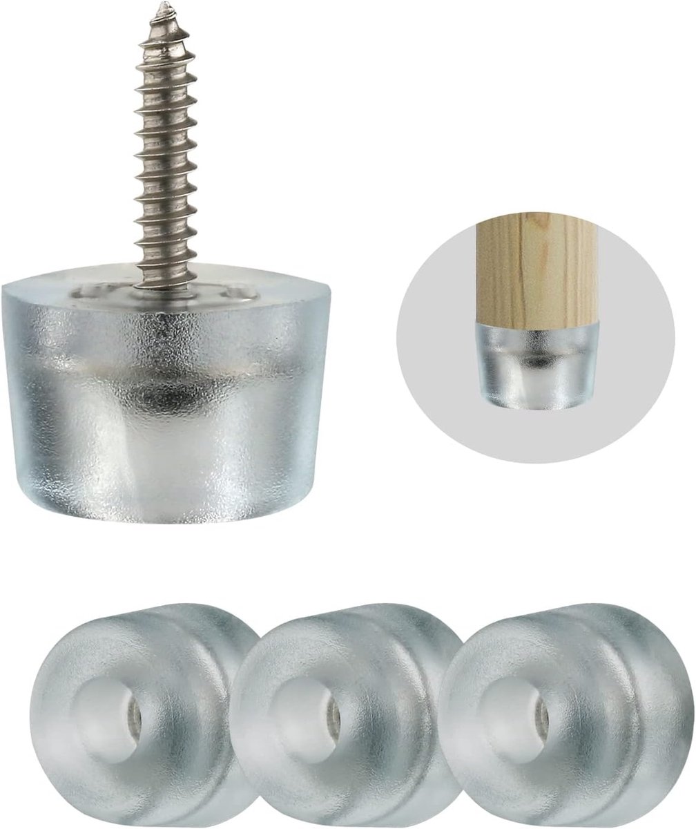 16 Pieces Furniture Legs Rubber Buffers for Audio Chairs, Cutting Board, Feet Screwable (With Screws, Packed), Buffer - ShopVlot