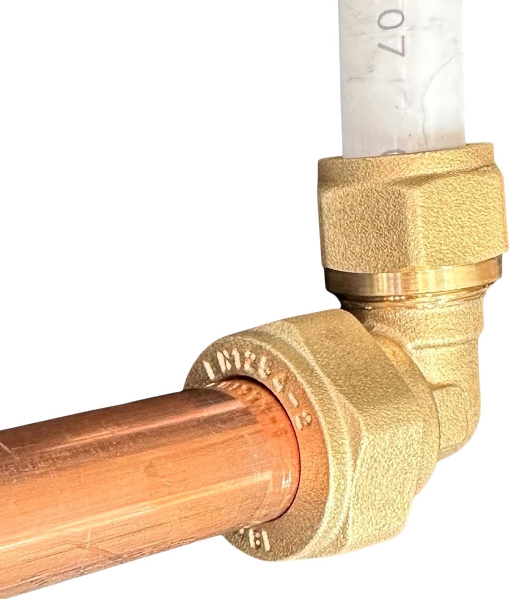 RIMEX Elbow Adapter for Pex Pipe Connection 16mm with Copper Tubes 18mm, elbow adapter pex-cu 16x18, adapter from pexa - ShopVlot
