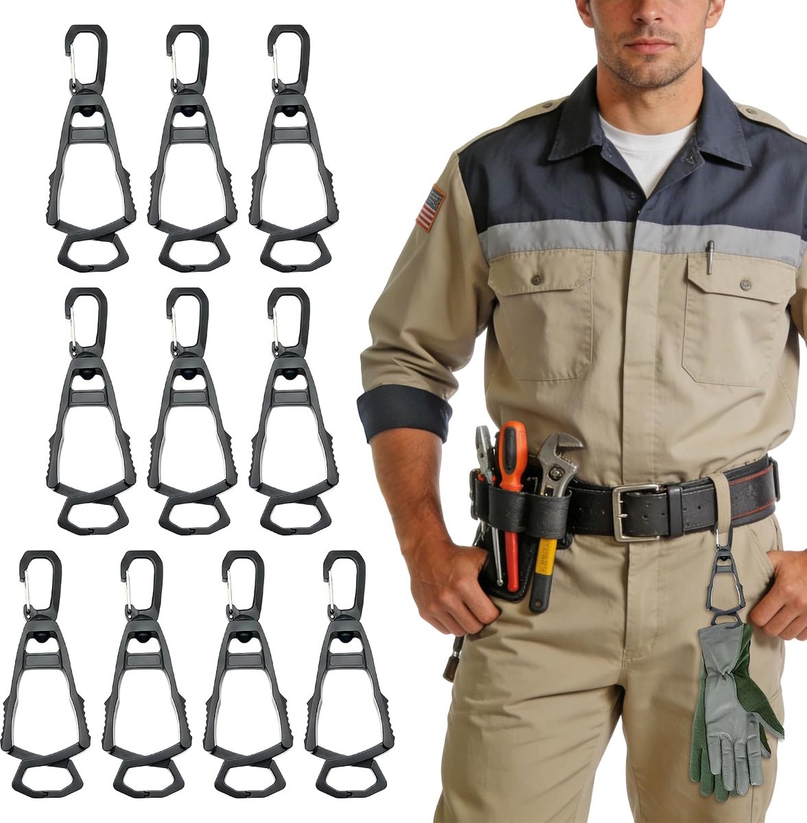 10 stuks handschoenhouder, handschoenclip, lichte praktische grabberhouder, multifunctionele handschoenhouder - ShopVlot