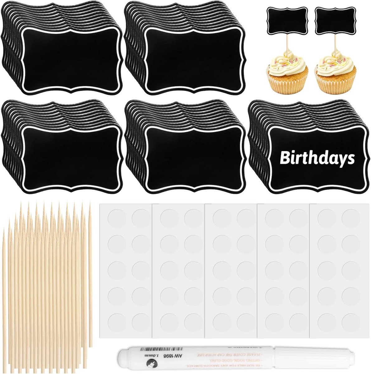 50 pieces of slate plate for writing on with 2 chalks white small cards for writing on black mini chalkboard food - ShopVlot