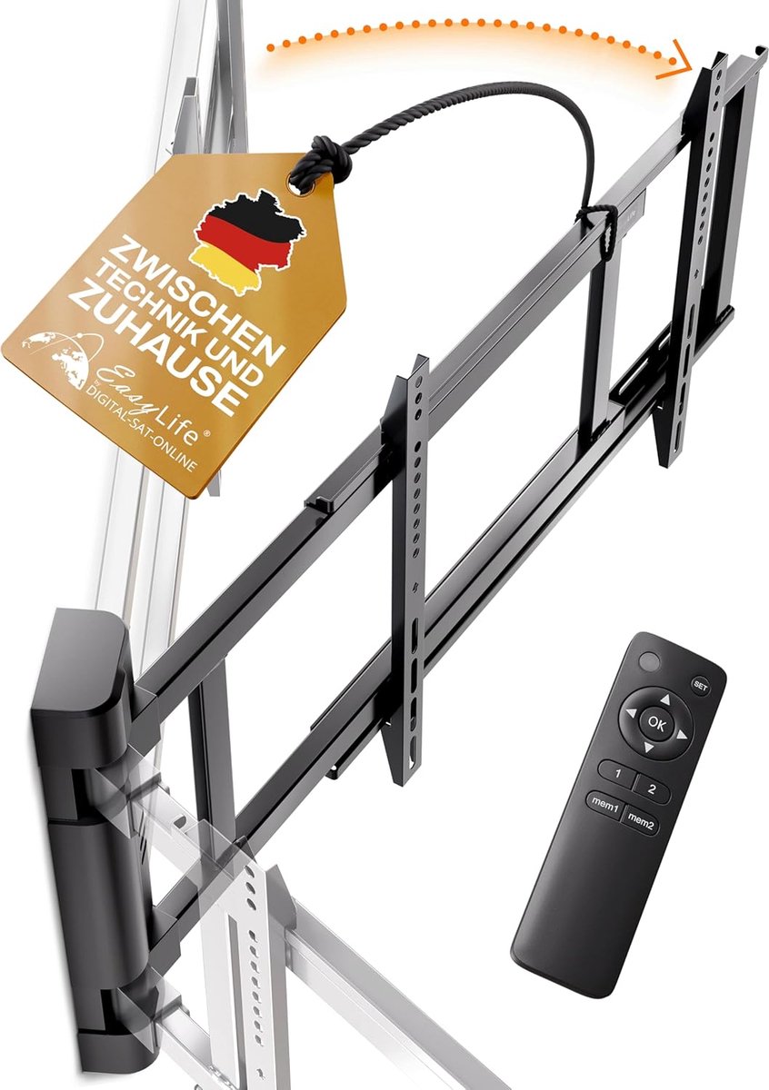 EasyLife TV Wall Mount Electrically Swivelable Up to 170°, VESA Wall Mount up to 600×400 For LCD/OLED/Curved TV - ShopVlot