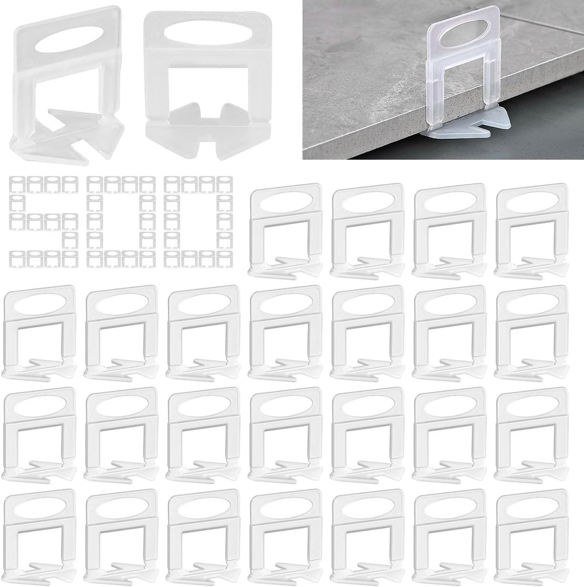 500 Pieces Leveling System 3mm - Tile Crosses and Pull Tabs for Wall and Floor Tiles - ShopVlot