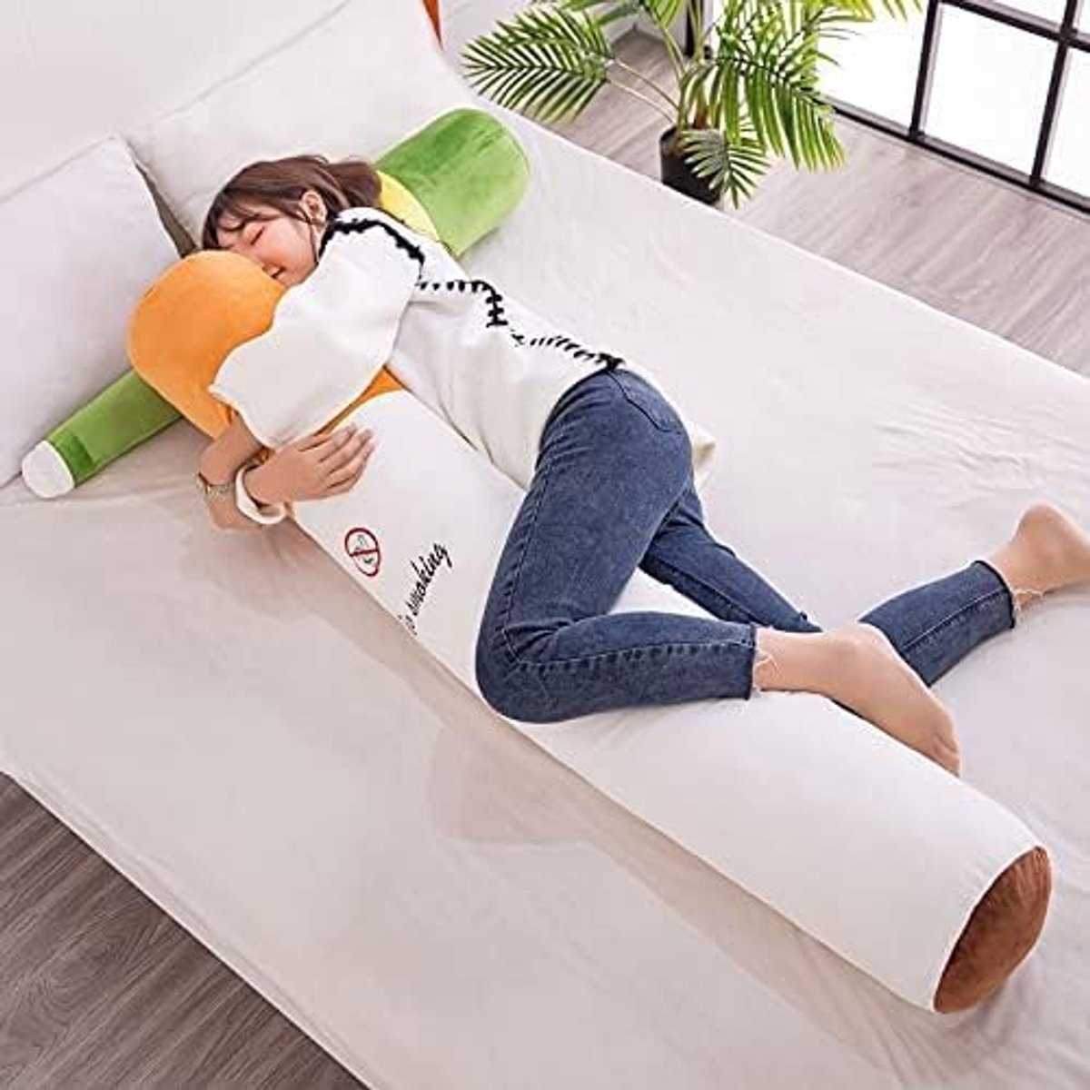 Creative Smoking Cylindrical Sleeping Pillow Cigarette Pillow Smulation Plush Toys Fashion - ShopVlot
