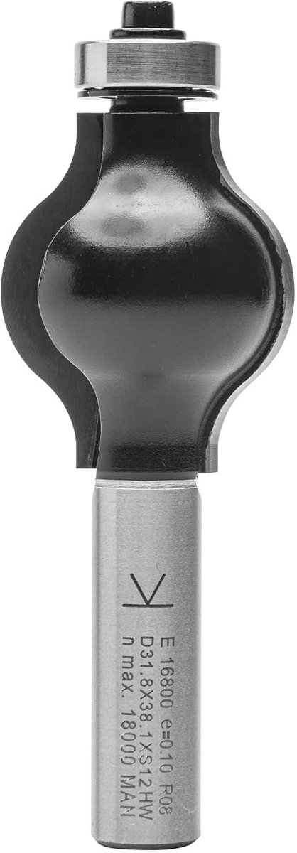 ENT 16800 Handle milling cutter Profile 3, Carbide metal, Shank diameter (S) 12 mm, Fremameter (D) 31.8 mm, NL 38.1 - ShopVlot