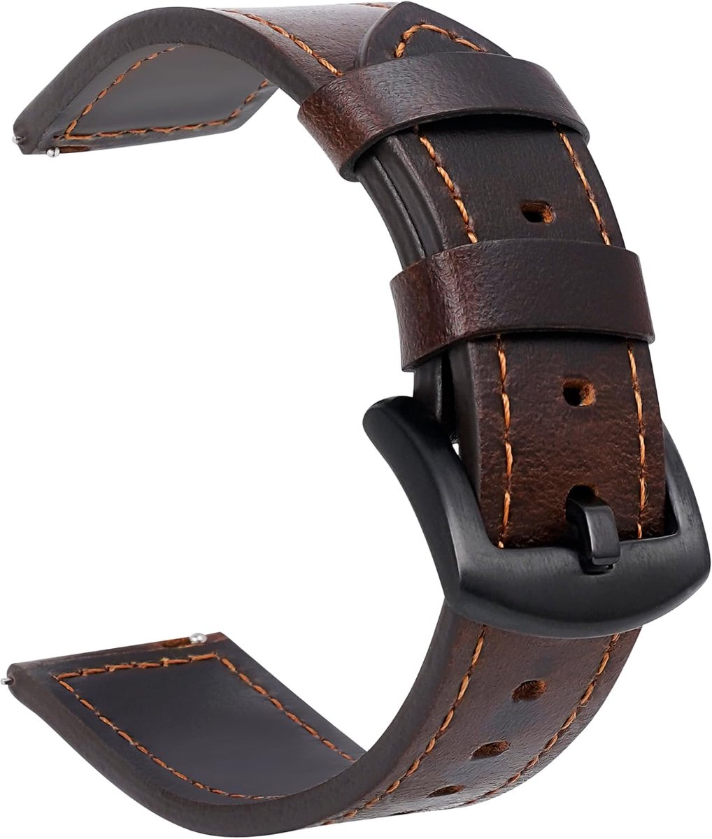 22 mm leather watch straps men's vintage elegant genuine leather replacement strap quick release leather strap with - ShopVlot