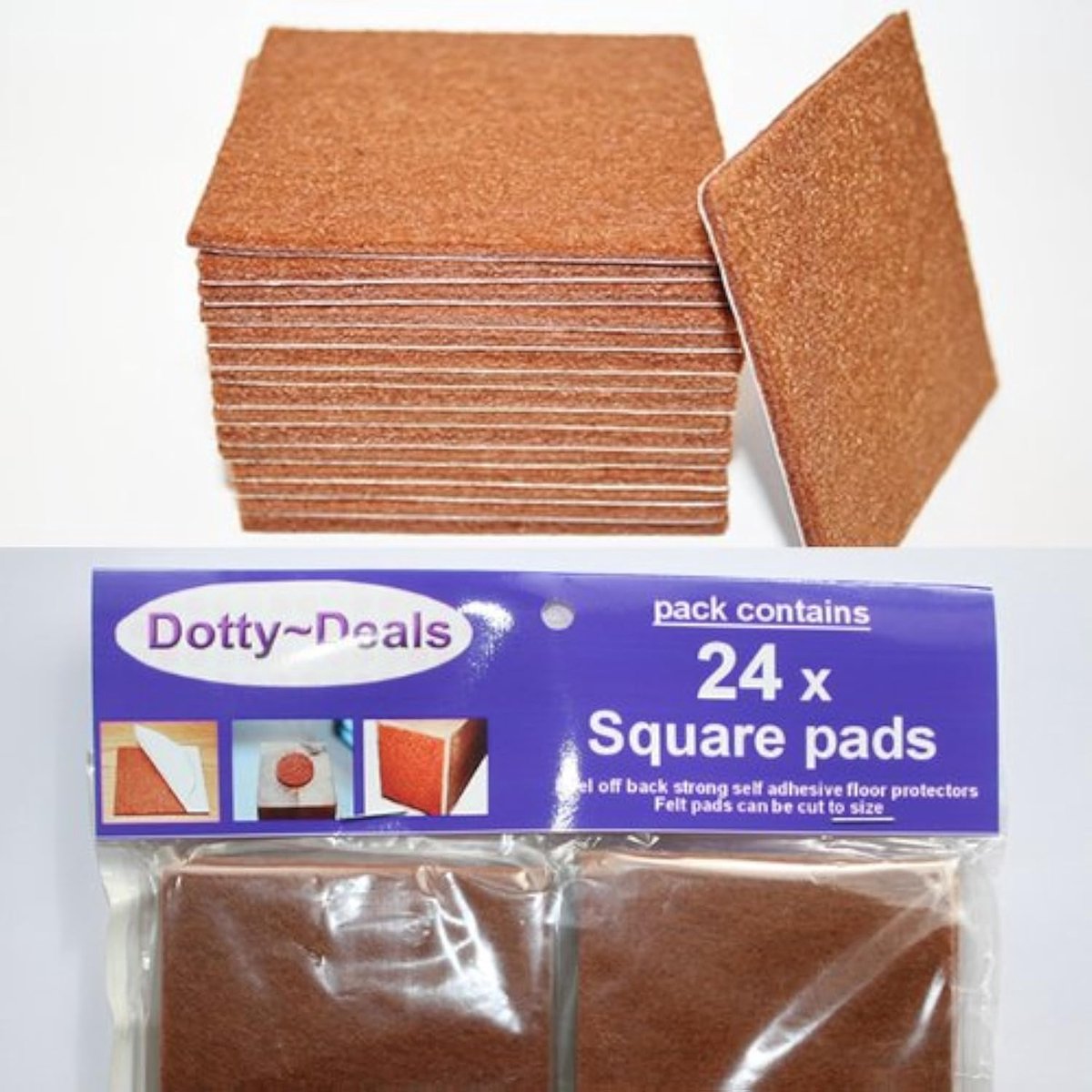 20 x square self-adhesive felt floor protectors. - ShopVlot
