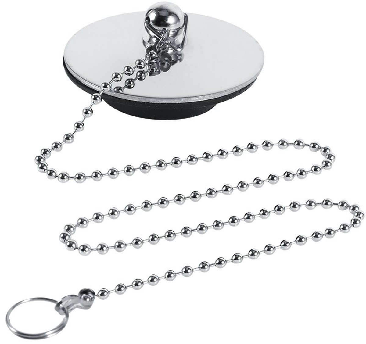 Solidchoice - Chrome Afvoer Stop met Ketting voor Badkamer