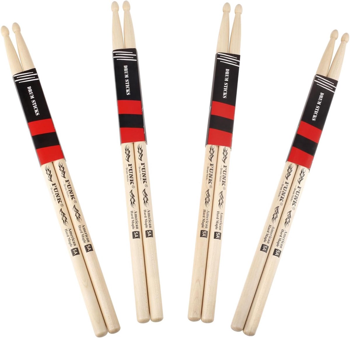Drum Sticks Rebound America Hard Maple Wood, straight and durable, ideal for drummers of all levels, used for drums - ShopVlot