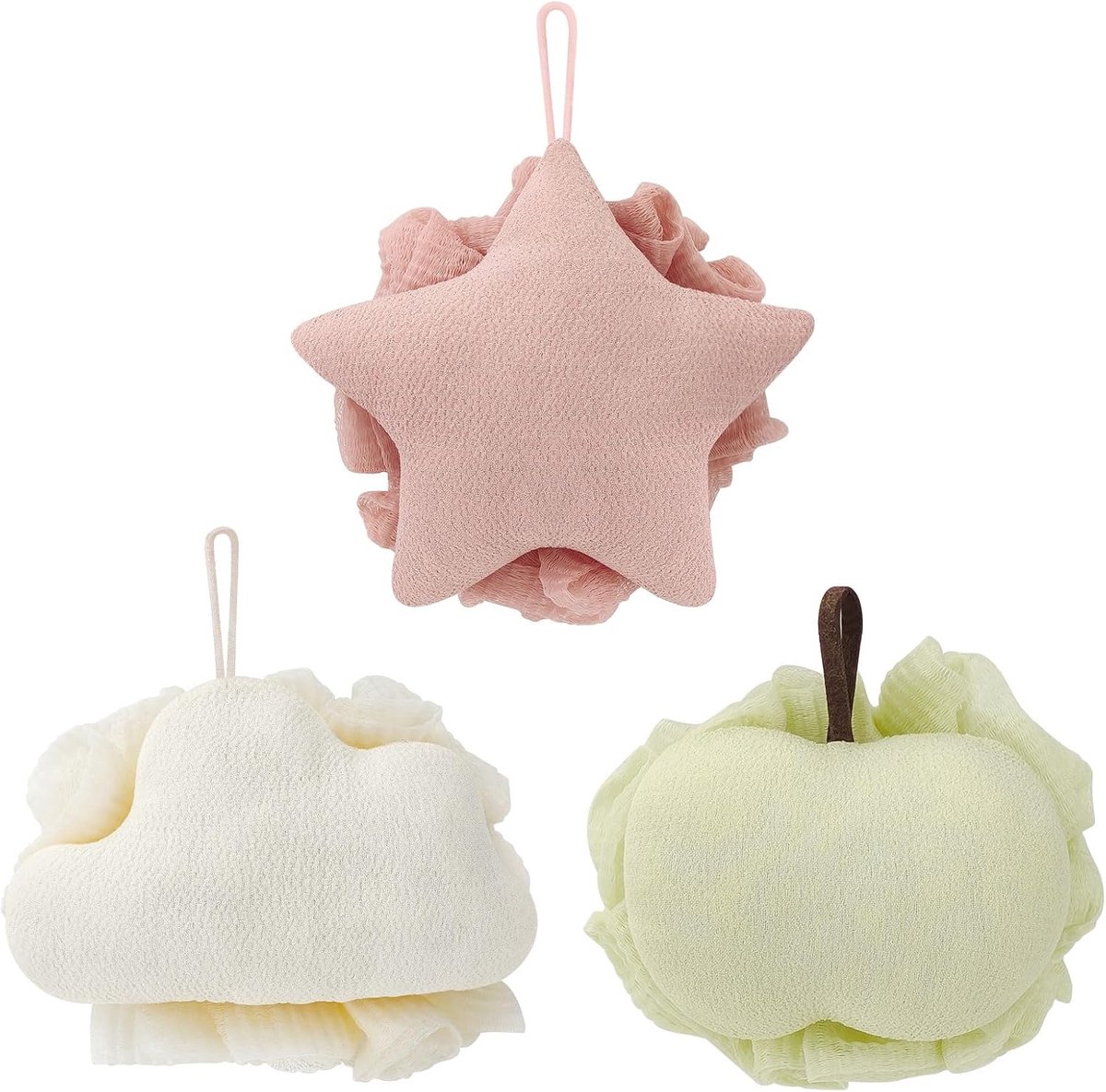 LELE LIFE 3 Pack Dubbelzijdige Douche Loofah & Exfoliërende Body Scrubber - ShopVlot