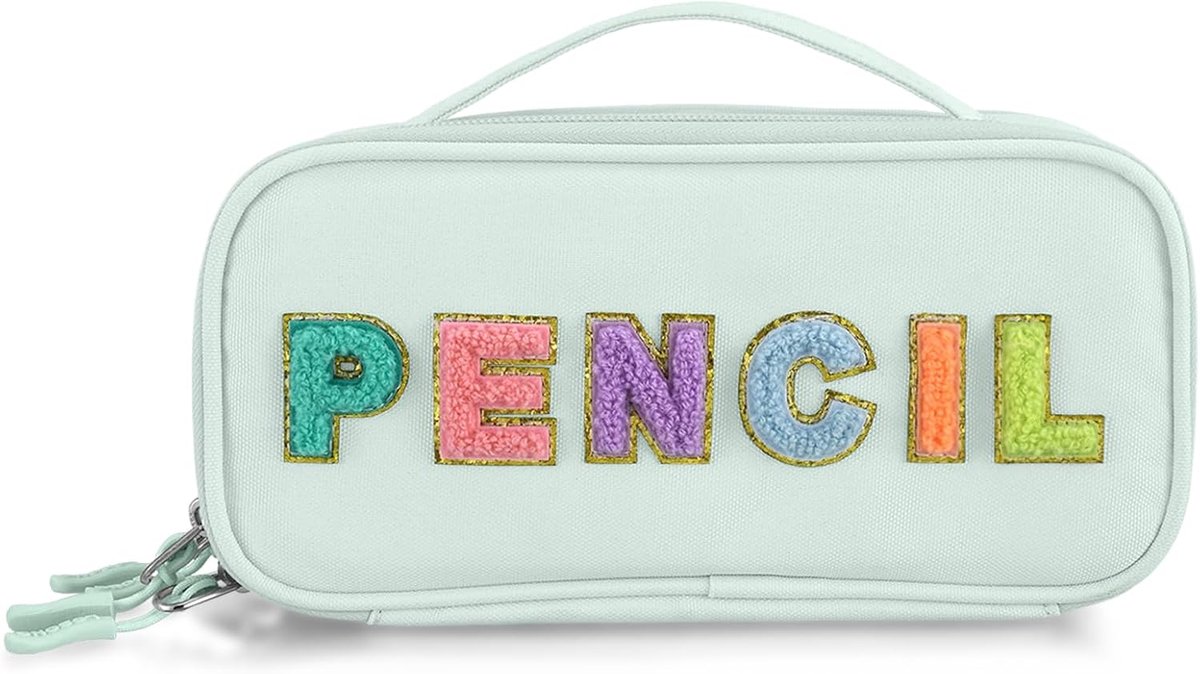 Pencil Case for Girl, Pencil Case, Portable Stationery for Office, School, grass green, cute - ShopVlot