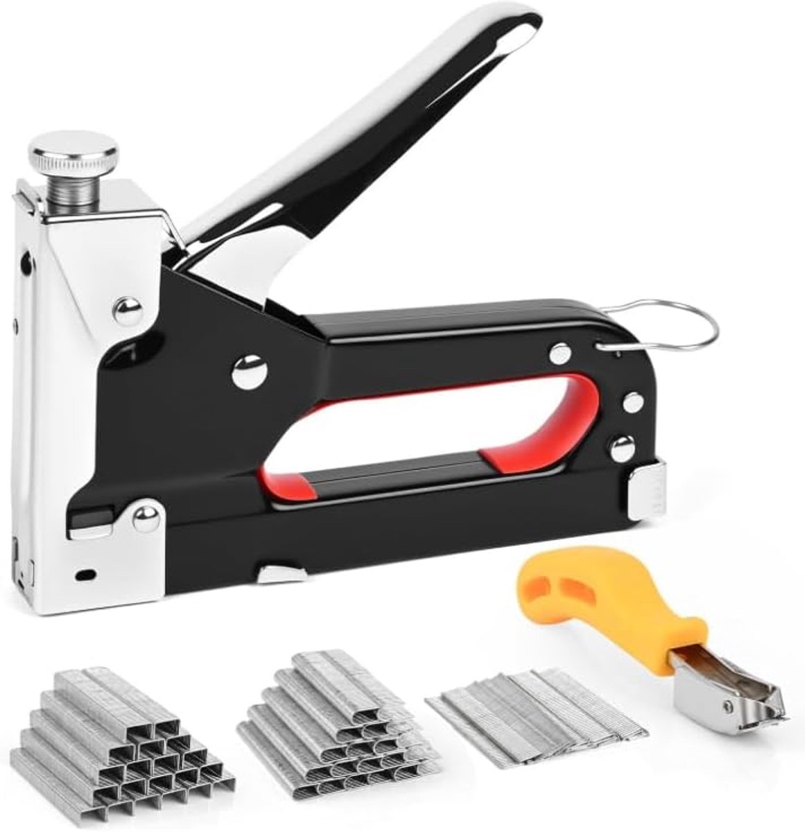 Dreamhigh Handtackerset, 3-in-1 nietmachine voor hout, 3000 handtackers voor hout met klemmen, nietpistool voor - ShopVlot