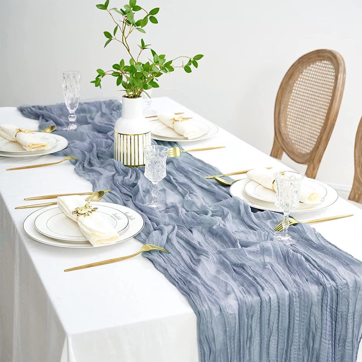 Solidchoice - Boho Table Runner 90 x 400 cm voor Bruiloft en Feestelijke Gelegenheden