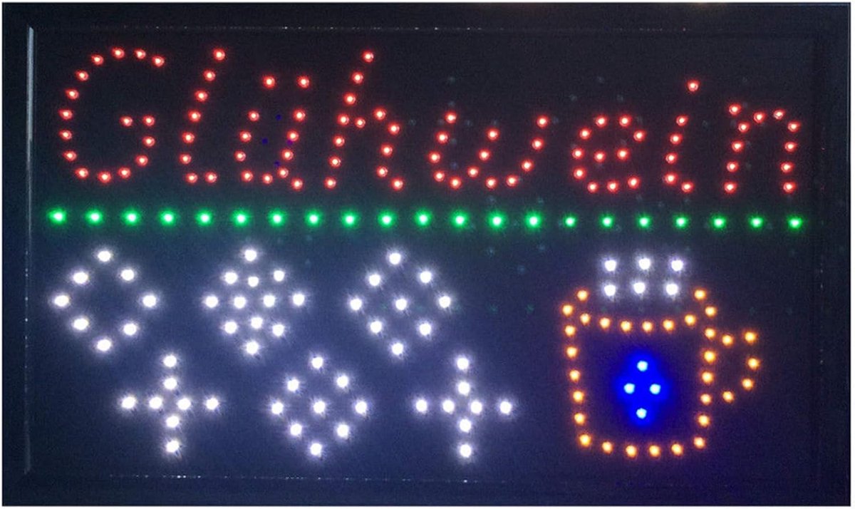 LED reclamebord OPEN 50cm x 33cm - helder licht - voor binnen - zichtbaar tot 200 meter - ShopVlot