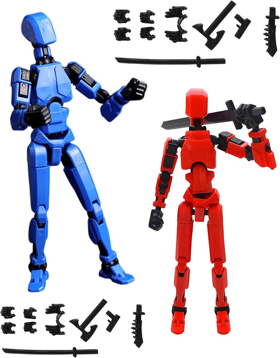 Actiefiguren set 2 stuks - T13 3D geprinte robot - Desktop decoratie - Unieke toevoeging voor je ruimte - ShopVlot