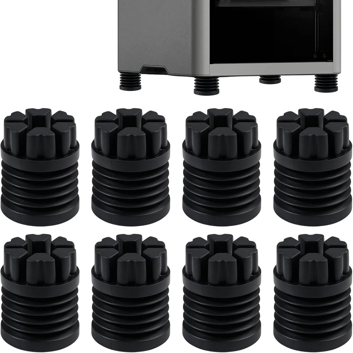 Anti-vibratie voeten 8 stuks - rubber - schokabsorberend - stabiliseert 3D printen - ShopVlot