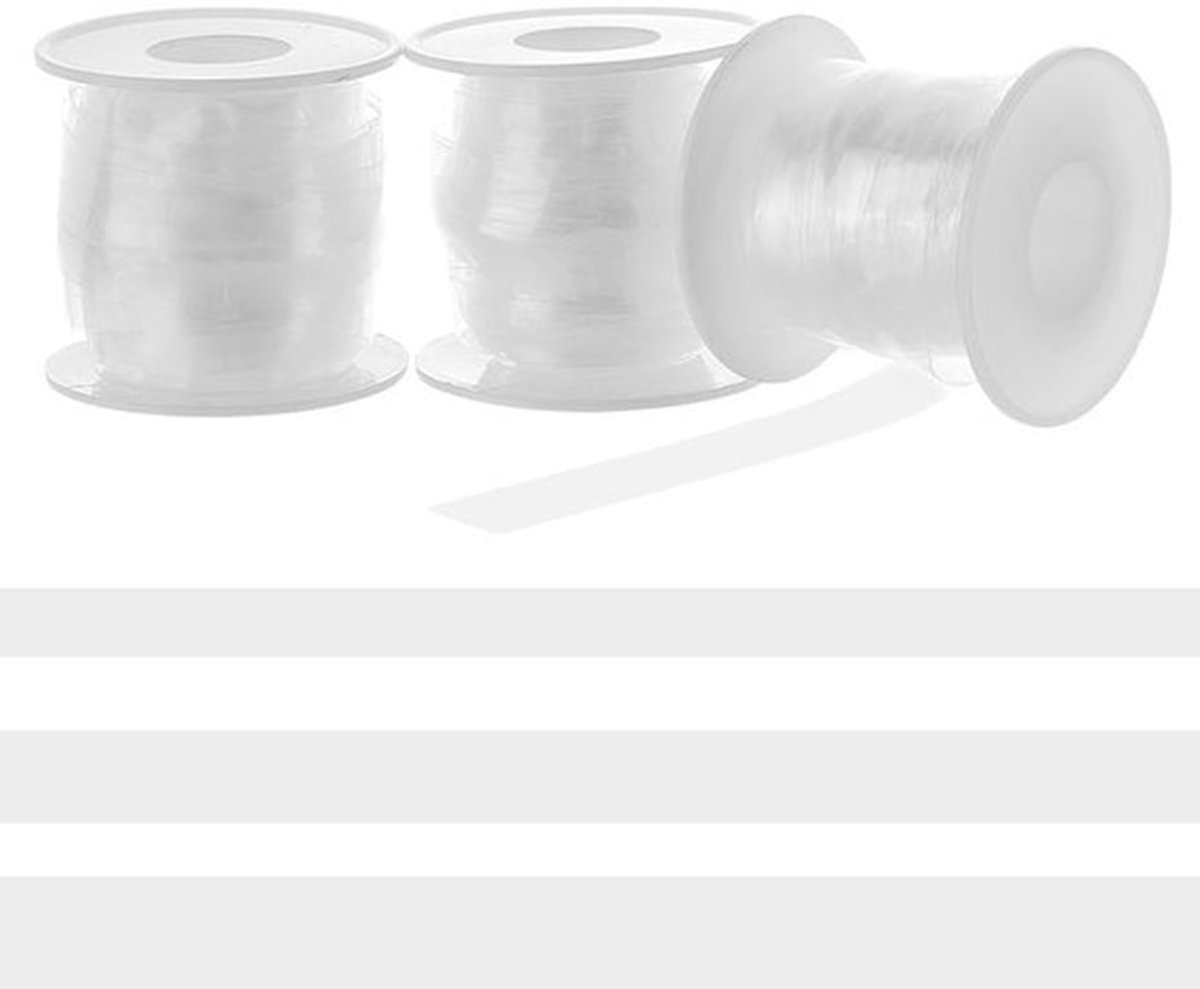 Doorzichtige elastische band, transparante elastische band, transparante elastische band, 3 maten, transparante bandjes met 3 plastic spoelen voor het naaien van bh-bandjes