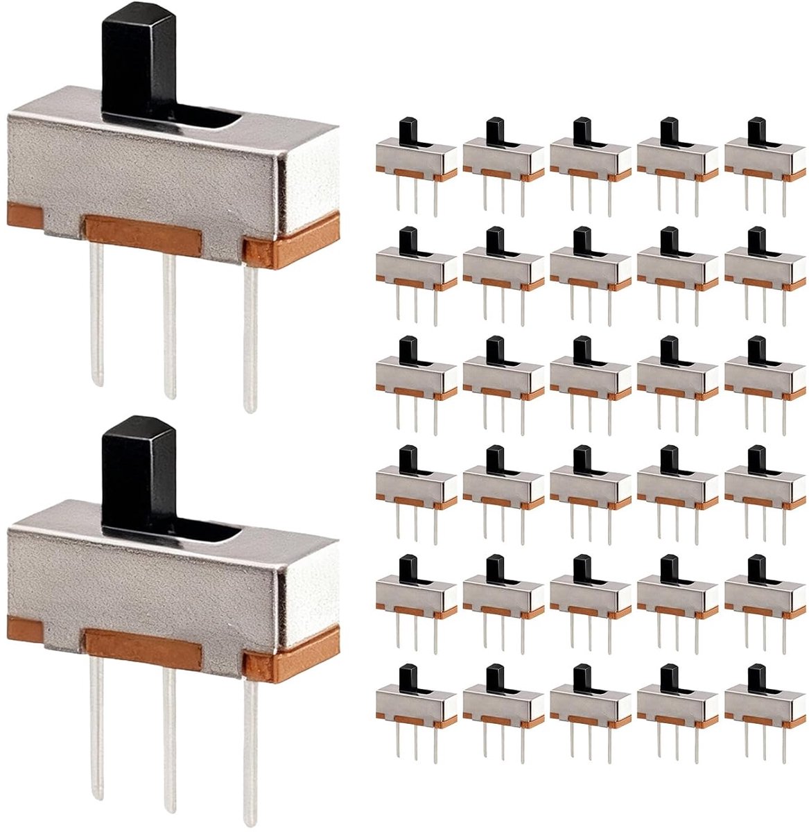 Mini Slide Switch 3-Pin 0.5A 50V DC - Duurzaam kunststof en metaal - Betrouwbare schakelaar - ShopVlot