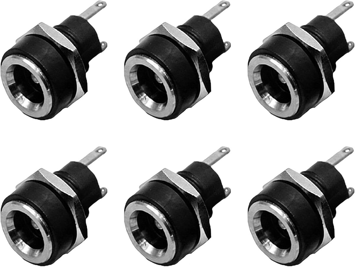 DC-stroomaansluitingen 5,5x2,1 mm - 2-pins paneelmontage - duurzame vrouwelijke connectors - ShopVlot