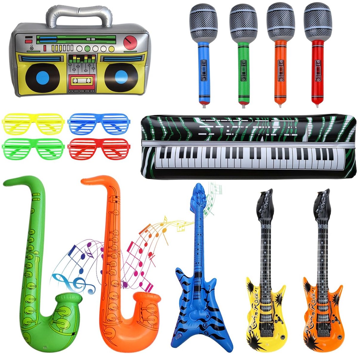 Solidchoice - 15-Delige Opblaasbare Rockstar Speelset voor Kinderen