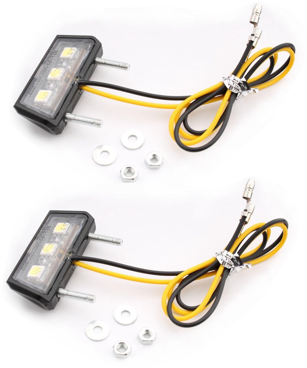 Solidchoice - 2 Stuks Mini LED Kentekenplaatverlichting voor Motoren