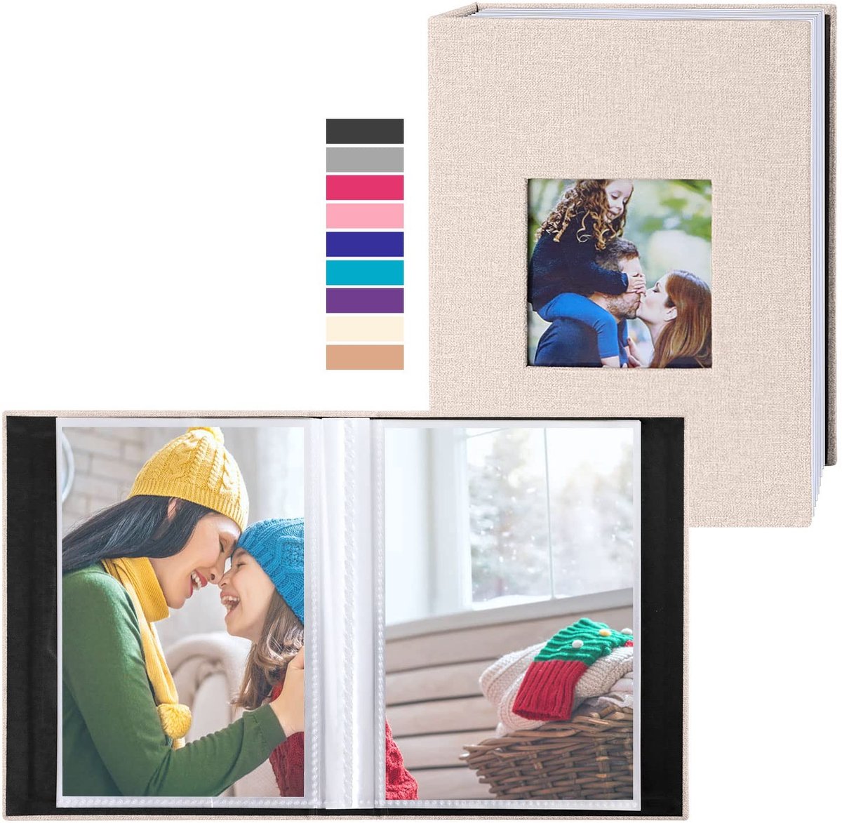 Solidchoice - Mini Fotoalbum Set voor 100 Foto's in Linnen Stijl