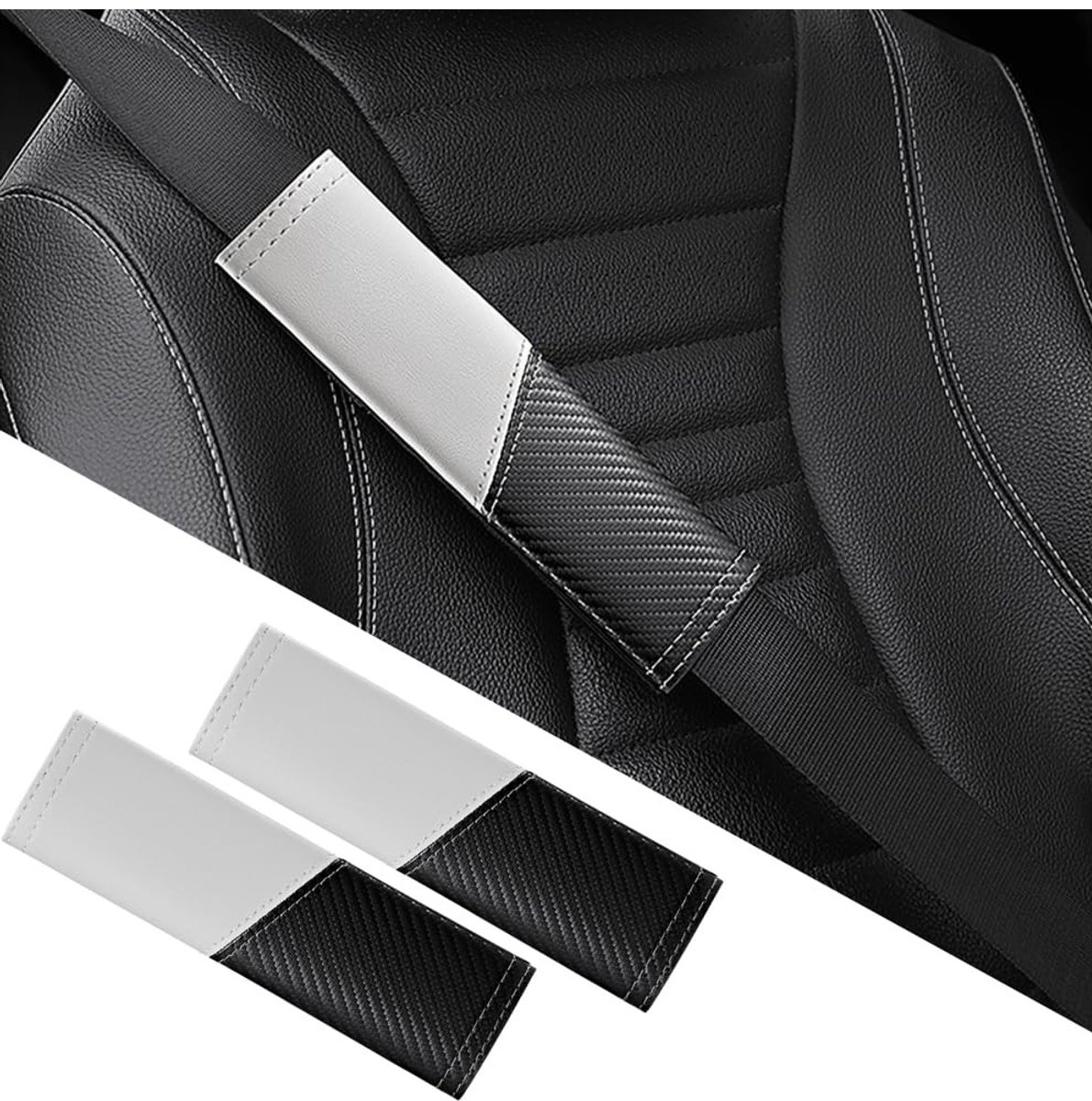 Solidchoice - Set van 2 Leer Car Seat Belt Schouder Beschermers