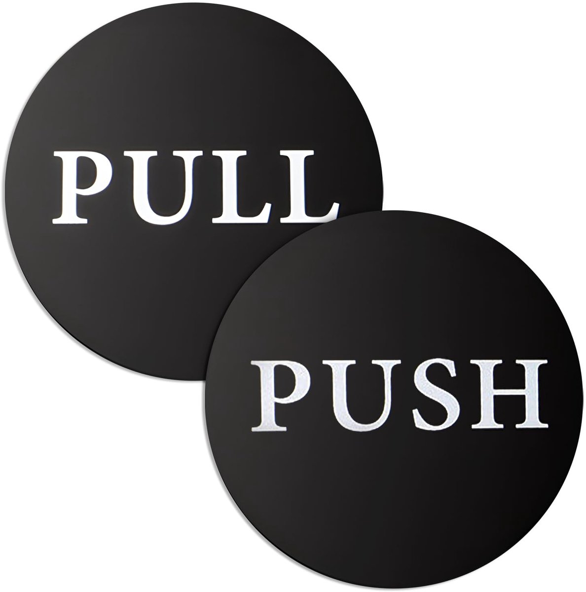 Solidchoice - Ronde Push & Pull Deurbordjes, Duo Pack van 4 Inch voor Binnen en Buiten