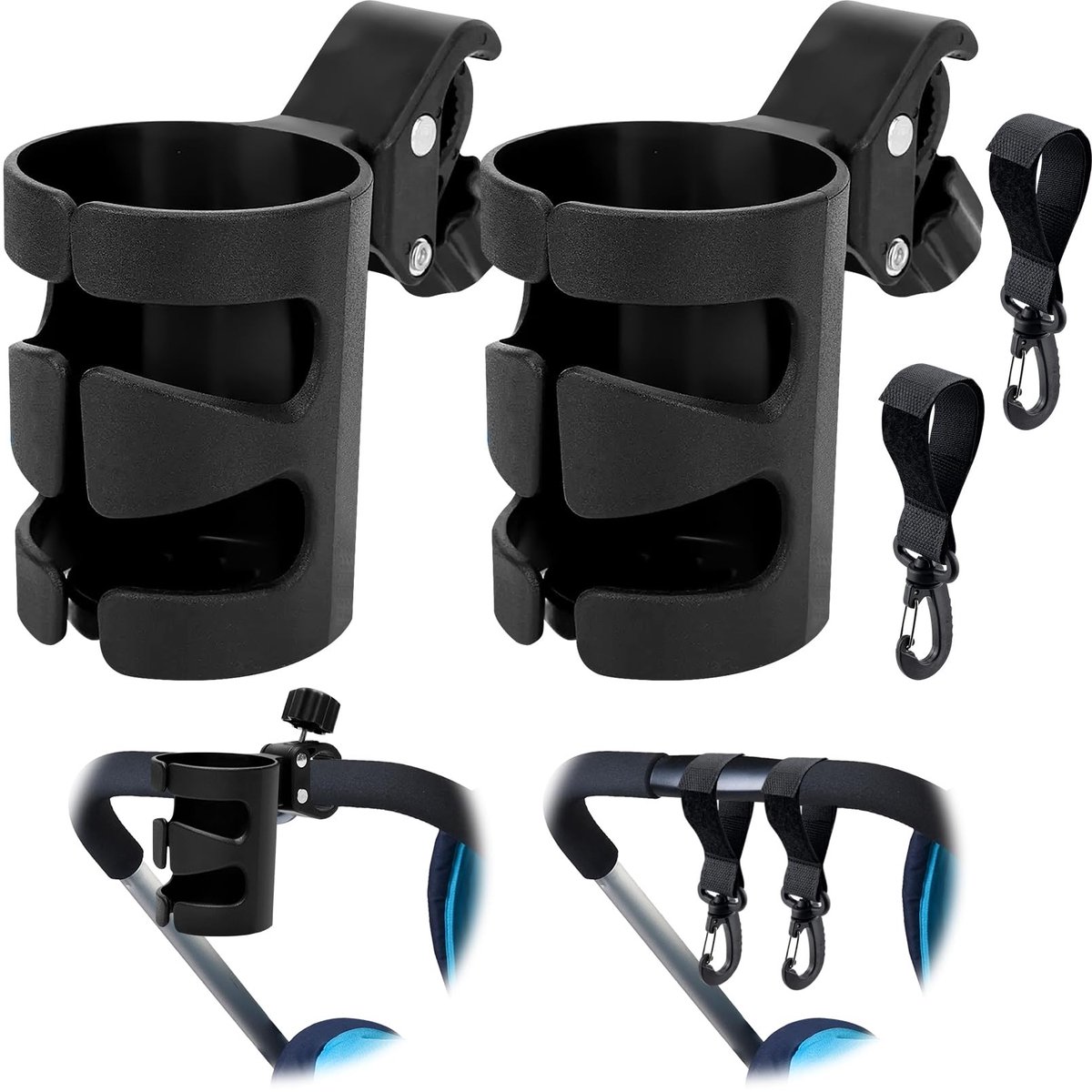 Solidchoice - Set van 2 Draaibare Drinkbekers voor Kinderwagens en Fietsen
