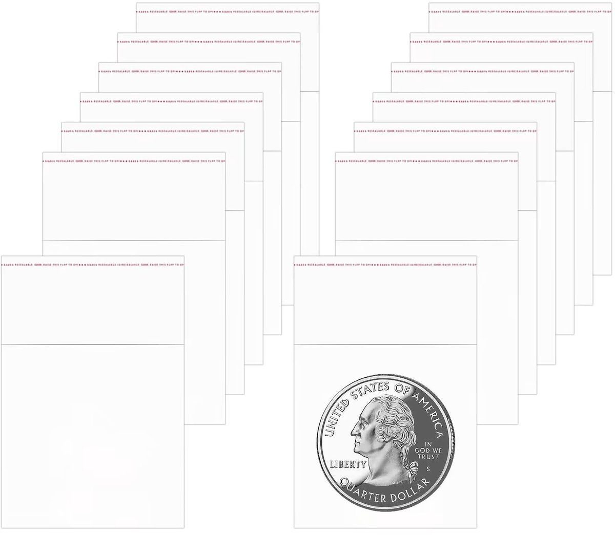 Solidchoice - 500 Stuks Transparante Cellofaanzakjes 3.8x3.8 cm, Met Plakstrip