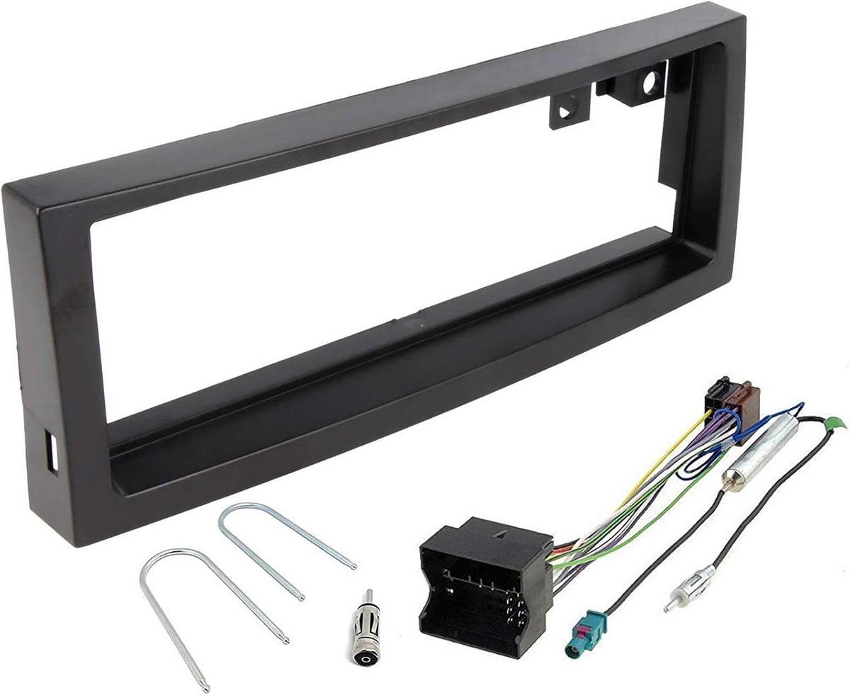 1 DIN Radio Paneel Frame - Zwart - Inclusief Antenne Adapter en ISO Aansluitkabel - ShopVlot