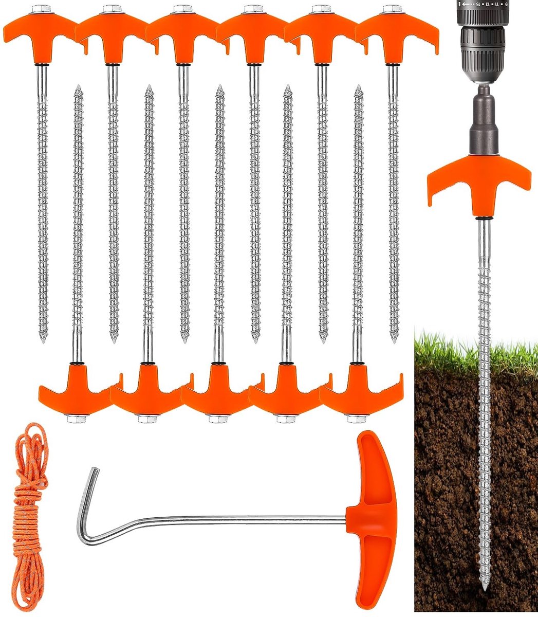 Solidchoice - 11 Stuks Schroefpinnen voor Tentbevestiging
