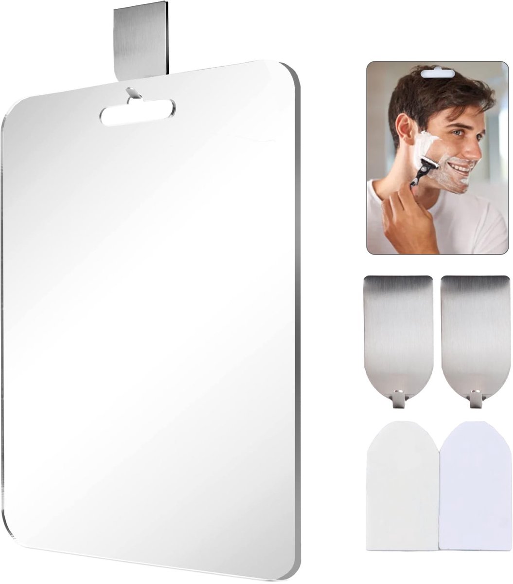 Solidchoice - Anti-fog Douche Spiegel met 2 Haakjes