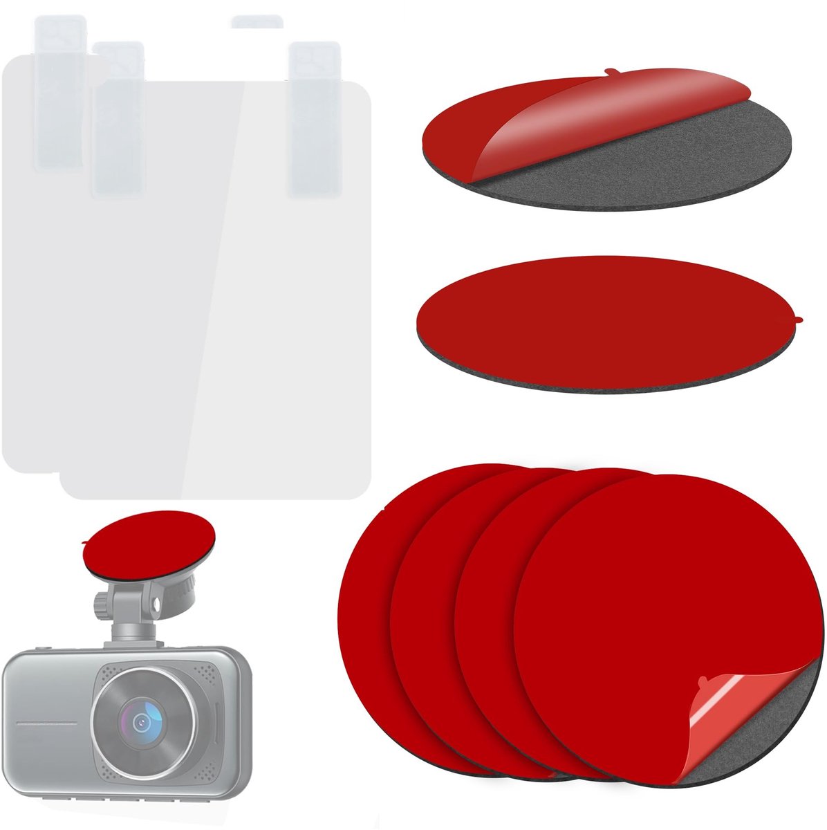 Solidchoice - Dubbelzijdige Kleefpads en Antistatische Folie voor Dashcam Installatie