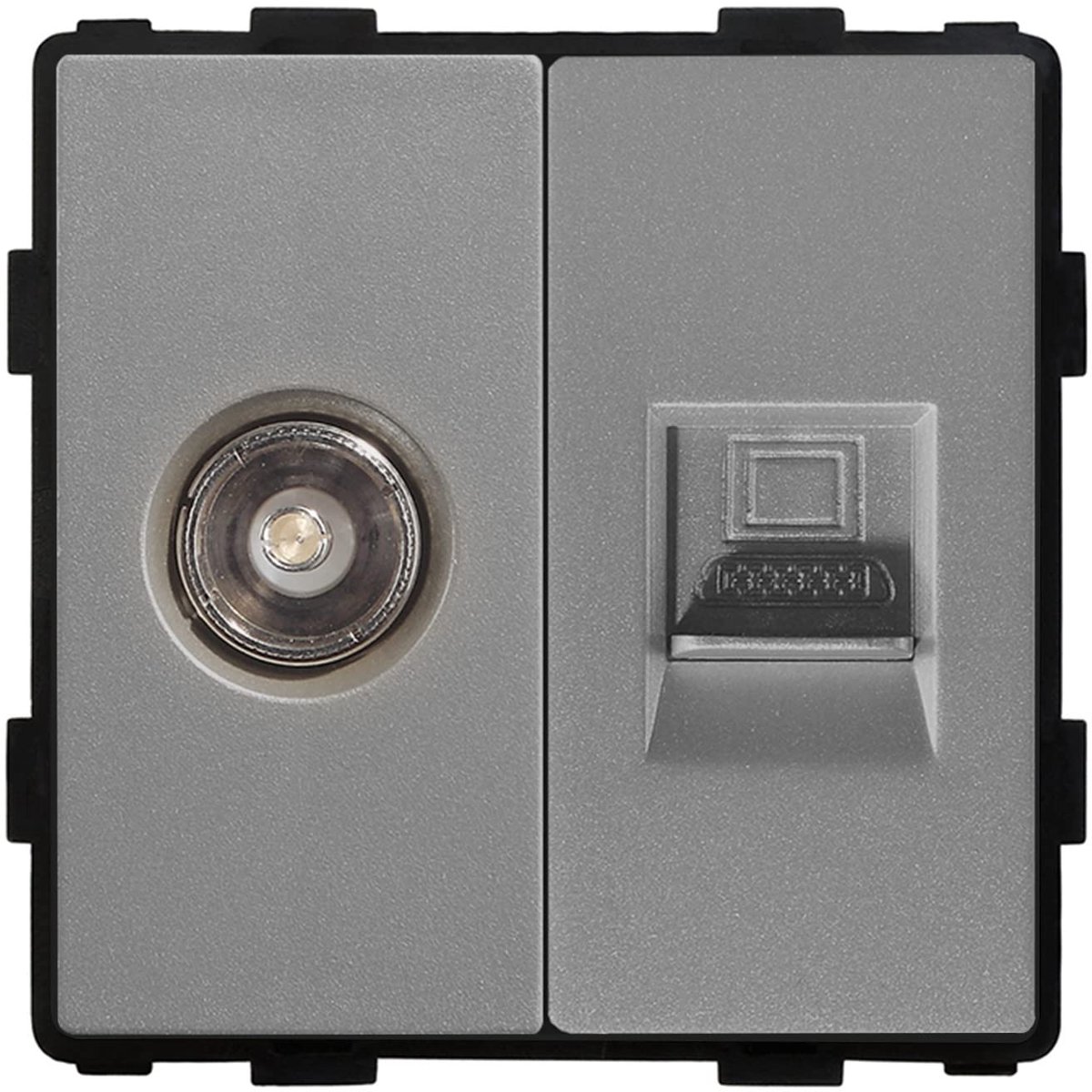 Solidchoice - TV met CAT6 Socket Antenne Coaxiaal Aansluiting Grijs